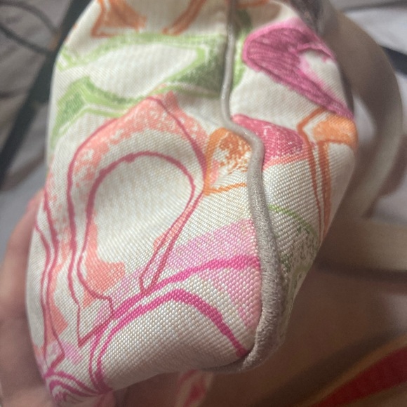 Vintage Y2K Coach Poppy Canvas Bag With Colorful Graphic C’s and Silver Accents - Picture 6 of 9